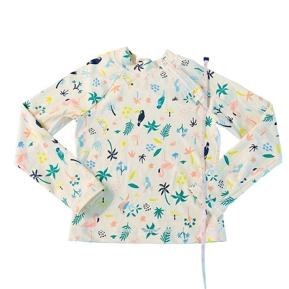 HANNA ANDERRSON GIRLS RASHGUARD SWIM TOP WITH TROPICAL PATTERN SIZE 6-7 - Picture 8 of 9